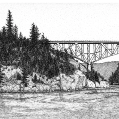 Pen&Ink - PNW Deception Pass Bridge
