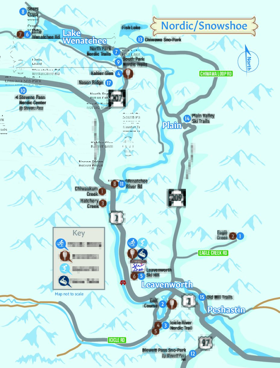 Skiing Snowshoe Map Area